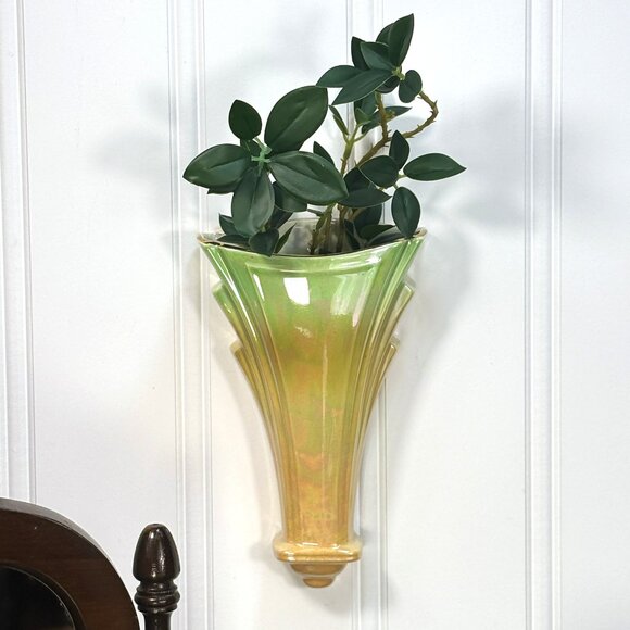 Vintage Wall Pocket Vase Royal Winton Grimwades Art Deco Iridescent Lusterware - Picture 1 of 16